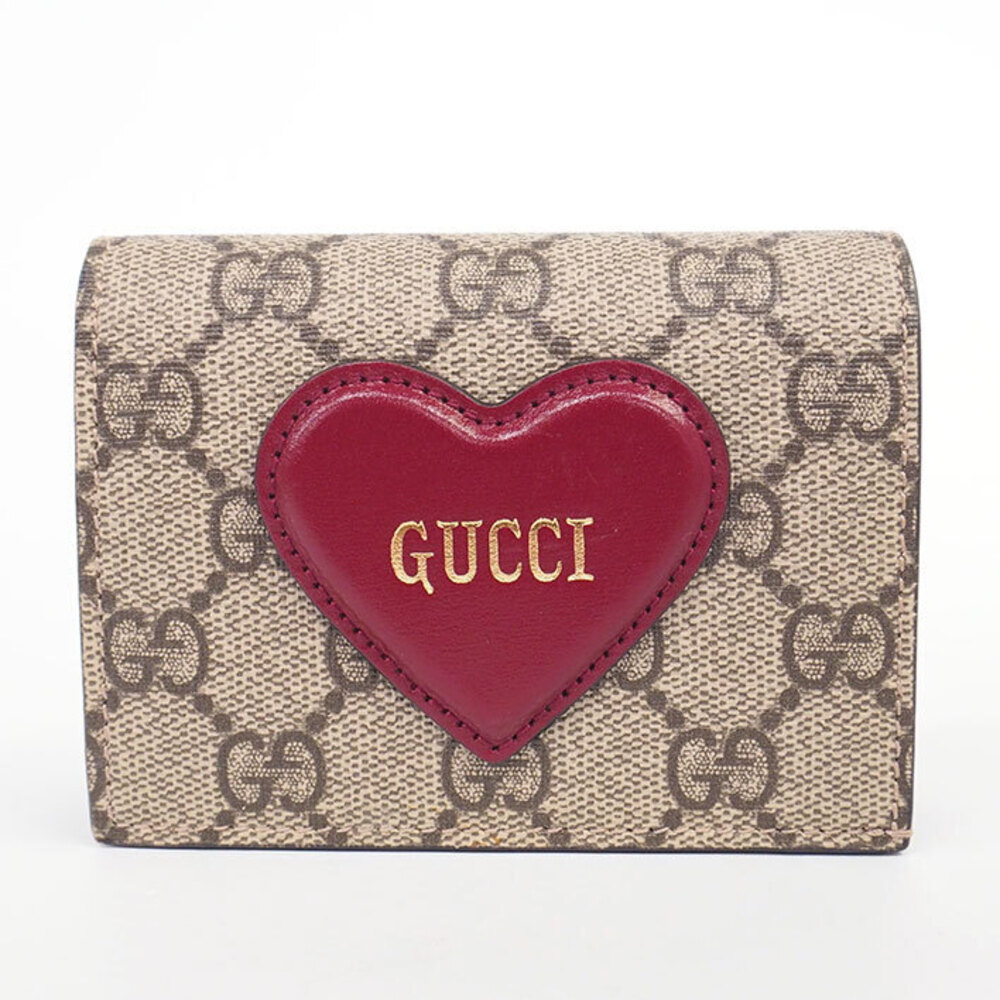 Gucci Heart Motif Card Case Wallet GG Supreme